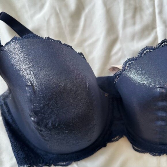 Victoria’s Secret Dream Angels Blue Lined Demi Push-Up Bra Size 36 DDD - Picture 3 of 6